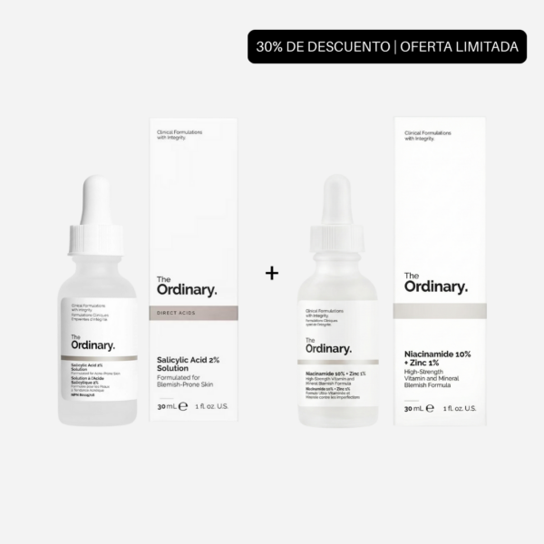 KIT Niacinamida 10% + Zinc 1% + Ácido Salicílico 2% The Ordinary
